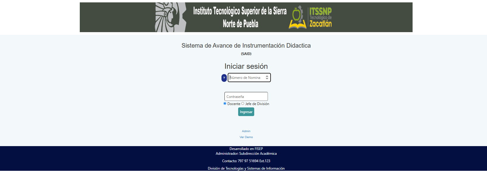 Sistema de Avance de Instrumentación Didactica