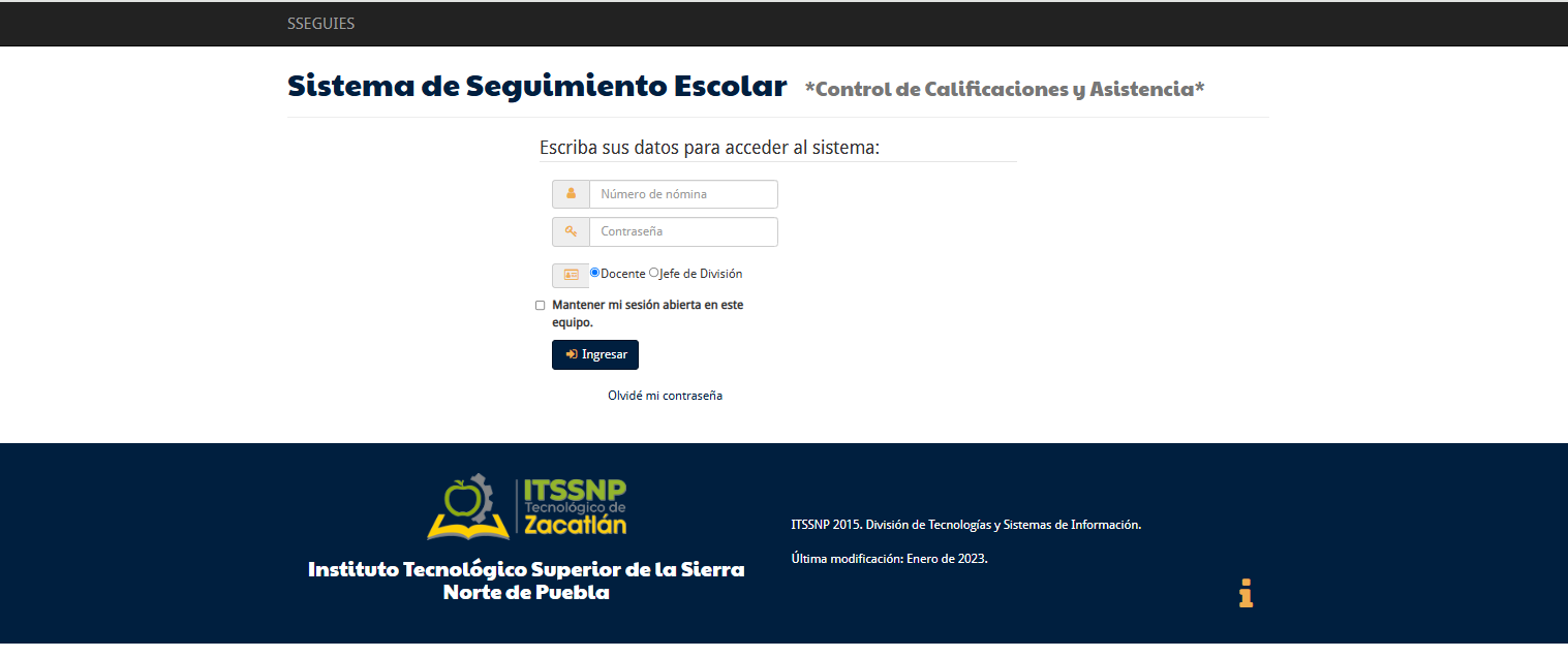 Sistema de Seguimiento Escolar